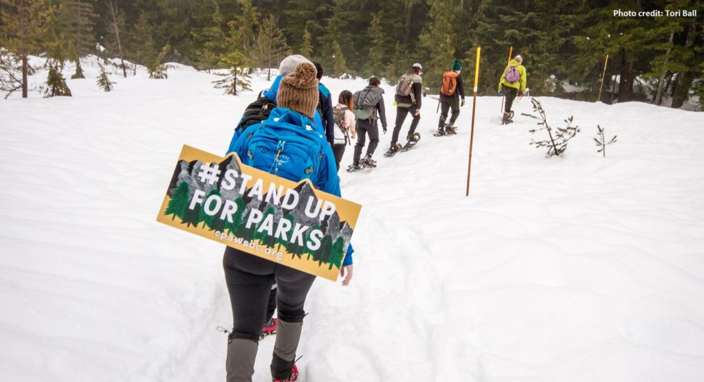 BC Provincial Parks banner - snowshoe - Tori Ball