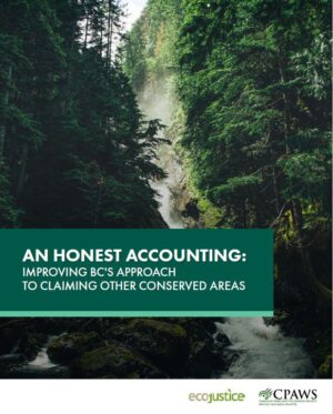 An Honest Accounting: Improving BC's Approach to Claiming Other Conserved Areas report finds select accounting of protected areas and other effective conservation measures (OECMs) designations do not meet international or Canadian standards, as set out in the Canadian Decision Support Tool.