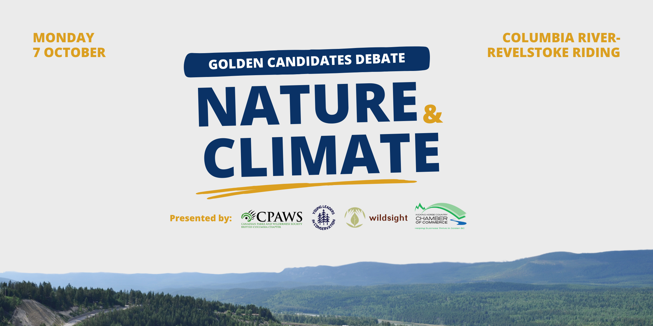 2024 Candidates Debate Eventbrite Web Banner - Golden